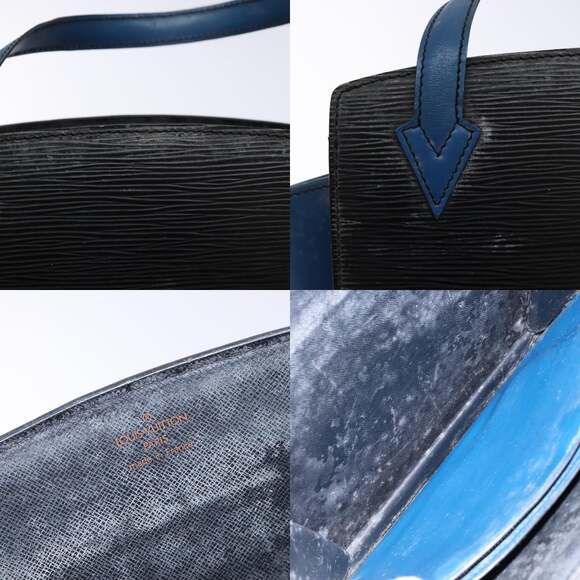 LOUIS VUITTON Epi Bicolor Varenne Hand Bag Black Blue M52385 - Picture 11 of 13
